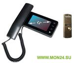 фото QM-434C_SET1 (черный)+Выз. панель (бронза): Монитор видеодомофона цветной
