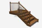 Цена отделки прямой металлической лестницы из дуба с деревянным ограждением