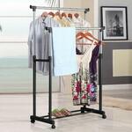 Фото №2 Двойная напольная передвижная стойка для одежды Double-Pole Telescopic Clothes Rack