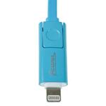 фото PARTNER Кабель micro USB/Apple 8pin 1 м 2.1A 2-в-1 плоский Partner