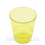 фото Стакан 200 мл кристаллический желтый для холодных напитков ПС (50 штук / упаковка