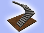 фото Дуговая бетонная монолитная лестница