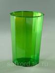 фото Стакан 250 мл кристаллический зеленый гранёный ПС (10 штук / упаковка