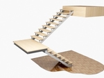 фото П-образная лестница на двух косоурах с площадкой