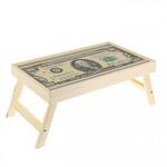 фото Столик для завтрака "Доллар" деревянная поверхность