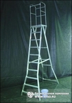 фото Лестница с площадкой Л-312 - промышленная алюминиевая лестница