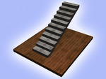фото Прямая бетонная монолитная лестница