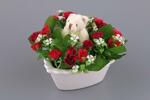 фото Изделие декоративное "цветы в кашпо" 13*12*12 см. Huajing Plastic (70-312)