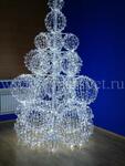 фото Крупный светодиодный 3D мотив "Дерево из шаров" BN-165 (цвет белый)