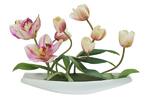 фото Декоративные цветы Тюльпаны св. с орхидеями на керамической подставке - DG-JA6069 Dream Garden