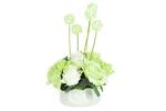 фото Декоративные цветы Розы белые с зеленым в керамической вазе Dream Garden ( DG-15144-AL )