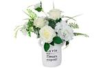 фото Декоративные цветы Розы и гортензия белые в керамической вазе Dream Garden ( DG-15088-N-AL )