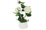 фото Декоративные цветы Розы белые в керамической вазе Dream Garden ( DG-R16028N-W-AL )