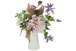 фото Декоративные цветы Букет клематисы сиреневые и гортензии в керамической вазе - DG-B1703 Dream Garden