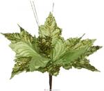 фото Цветок искусственный пуансетия диаметр 27 см на клипсе зеленый