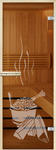 фото Стеклянная дверь для бани и сауны с рисунком