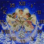 фото Картина Часы "Рождественские ангелы" с кристаллами Swarovski (1763)