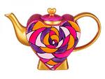 фото Чайник "сердце пурпурная роза" 850 мл ручная роспись Hangzhou Jinding (151-071)