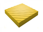 фото Тактильная плитка пвх 40х40х5 диагональные рифы желтая