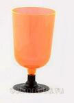 фото Рюмка 100 мл оранжевая кристаллическая на съемной черной ножке ПС (6 штук / упаковка