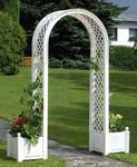 фото Садовая арка с ящиками для растений (белая)