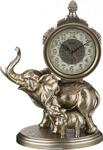 фото Часы настольные кварцевые слониха со слоненком цвет: бронза 28х18х40 см