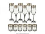 фото Набор на 6 персон император 12 предметов :6 стопок для водки 50 мл.+6 бокалов для шампанского 200