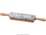 фото Скалка мраморная с деревянными ручками длина 46 см