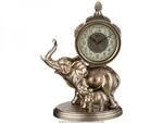 фото Часы настольные кварцевые слониха со слоненком цвет: бронза 28х18х40 см