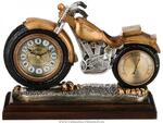фото Часы настольные кварцевые с термометром мотоцикл 29,5х10х22 см