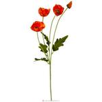 фото Цветок искусственный мак красный высота 60 см