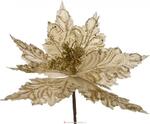 фото Цветок искусственный пуансетия диаметр 27 см на клипсе золото