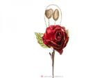 фото Цветок искусственный роза на клипсе длина 20 см,
