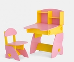 фото Детский стол со стульчиком . Розово-желтый