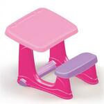 фото Парта со скамейкой розового цвета (DL_7064)