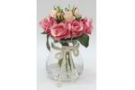 фото Декор.цветы Розы тём.розовые в стекл вазе - DG-JA6031-N Dream Garden