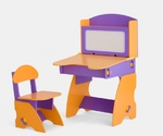 фото Детский столик магнитной доской и стульчик . Фиолетово-оранжевый.