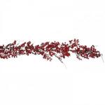 фото Декор гирлянда с ягодами 180 см красная в снегу (83002)