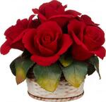 фото Изделие декоративное корзинка с розами диаметр 16 см