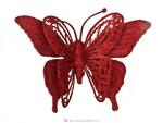 фото Изделие декоративное бабочка на клипсе. длина 17см красный