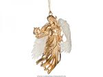 фото Декоративное изделие золотой ангел с крыльями шампань 8х3 см