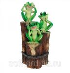 фото Фигурка декоративная садовая Три лягушки на пеньках