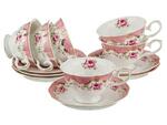 фото Чайный набор на 6 персон 12пр 200мл розовый Porcelain Manufacturing (779-061)