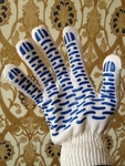 фото Рабочие перчатки 5 нитка 10 класс с ПВХ "Волна"