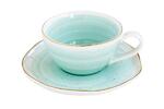 фото Чашка для кофе с блюдцем Artesanal (зел-голубая) без инд.упаковки - EL-1588_ARTG Easy Life (R2S)