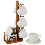 фото Кофейный набор на 6 персон 12 пр. на деревянной подставке объем чашки 100 мл