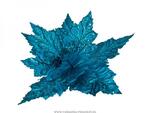 фото Цветок искусственный пуансетия диаметр 27см на клипсе. синий