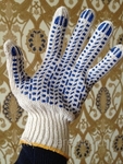 фото Рабочие перчатки 5 нитка 7,5 класс вязки с ПВХ "Протектор"
