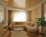 фото LuxeDesign натяжные потолки в гостинной