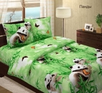 фото Комплект постельного белья "Панды 3D"